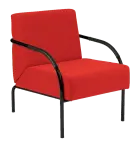 SPA 1 černý lak, látka BONDAI BN14 (4011) - látka červená